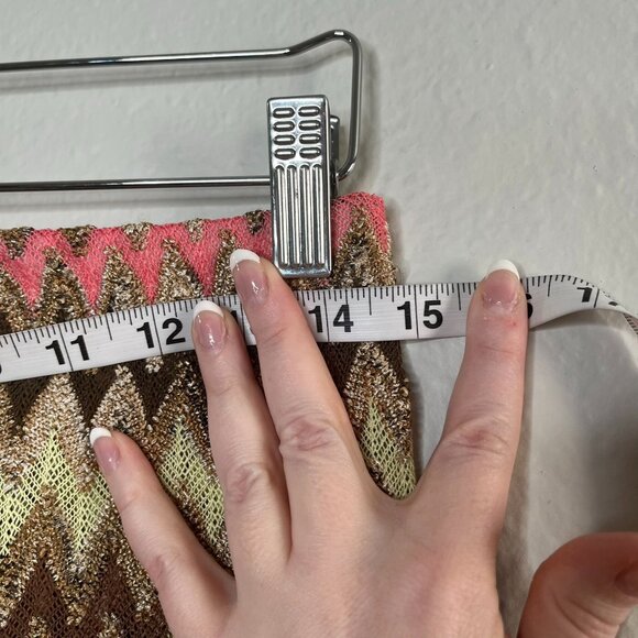 Elif For Jordan Taylor Multicolor Chevron Knit Asymmetrical Skirt Swim Cover-Up - Picture 9 of 10